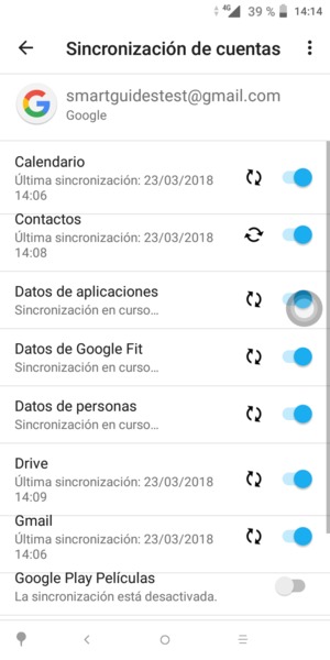 Su información será sincronizada