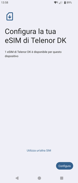 Seleziona Configura
