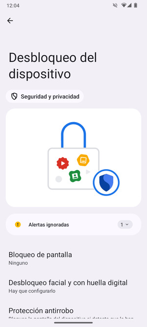 Seleccione Bloqueo de pantalla
