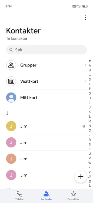 Velg menyknappen
