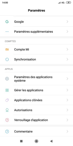 Faites défiler et sélectionnez Paramètres supplémentaires
