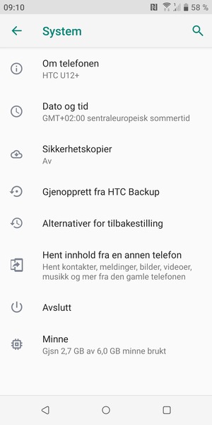 Velg Sikkerhetskopier