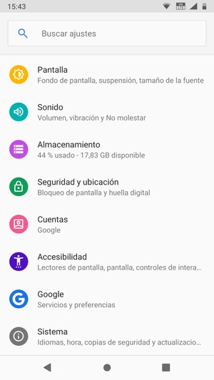 Desplácese y seleccione Seguridad y ubicación
