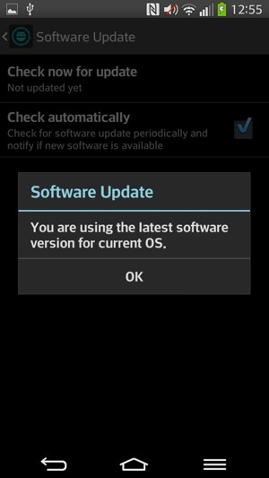 If your phone is up to date, select OK