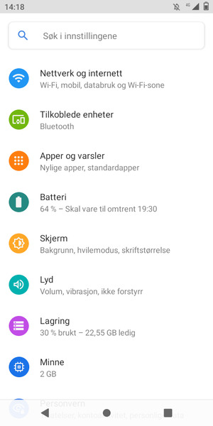 Velg Nettverk og internett