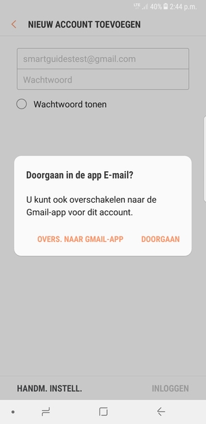 Selecteer DOORGAAN