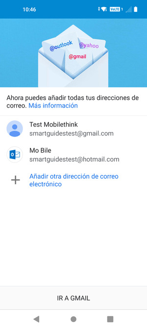 Seleccione IR A GMAIL
