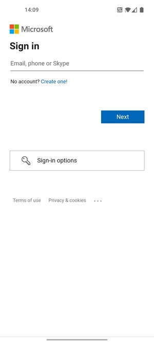 Enter your Email address and select Next