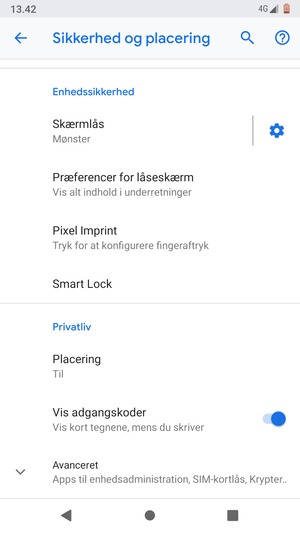 Scroll til og vælg Placering