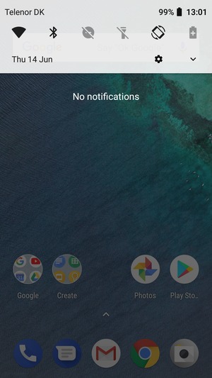 Slide down the top menu again