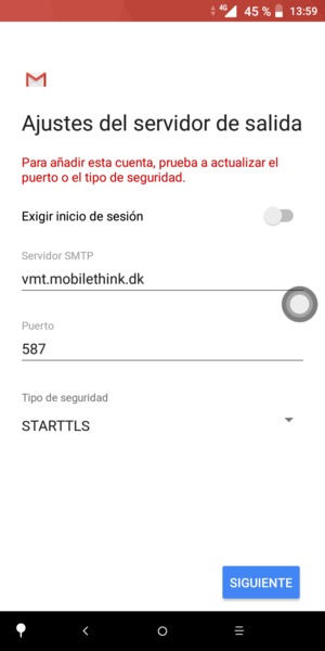 Seleccione Tipo de seguridad