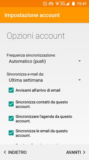 Seleziona AVANTI