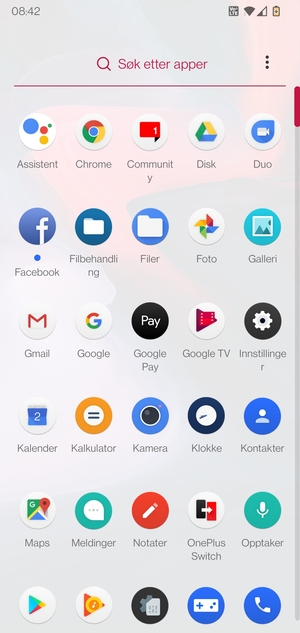 Velg Innstillinger