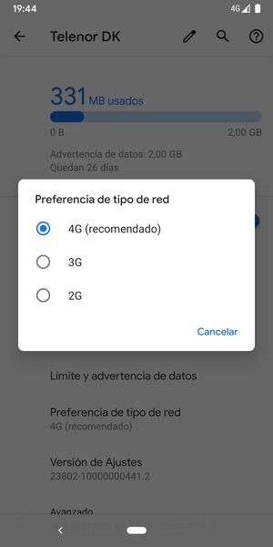 Seleccione la opción deseada