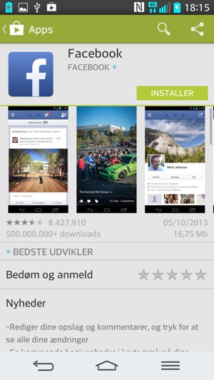 Vælg INSTALLER