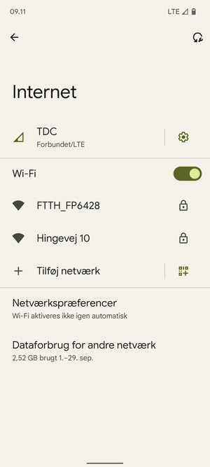 Vælg det trådløse netværk, du ønsker at oprette forbindelse til