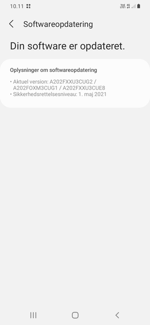 Hvis din telefon er opdateret, vil du se følgende skærmbillede