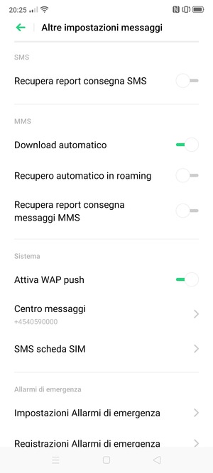 Seleziona Centro messaggi