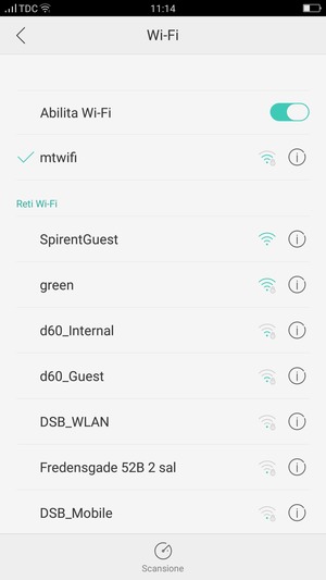 Ora sei connesso alla rete Wi-Fi
