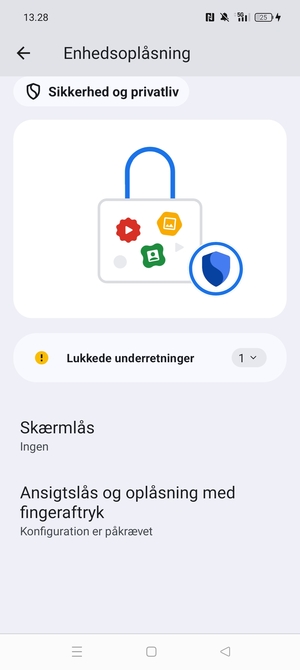 Vælg Skærmlås