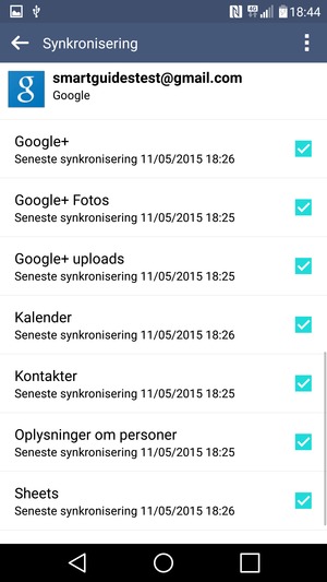 Marker alle tjekbokse og vælg Menu-knappen