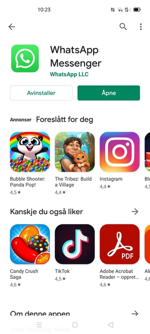 Velg Åpne