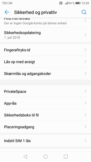 Vælg Indstil SIM lås