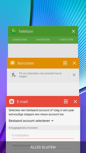 Selecteer ALLES SLUITEN