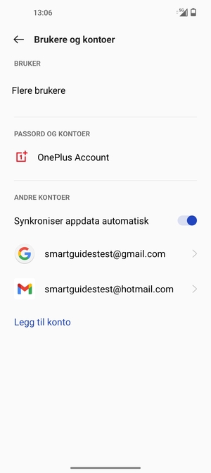 Velg din Google-konto