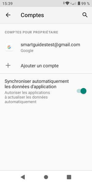 Sélectionnez votre compte Google