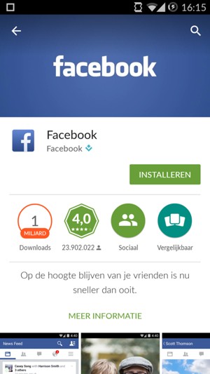 Selecteer INSTALLEREN