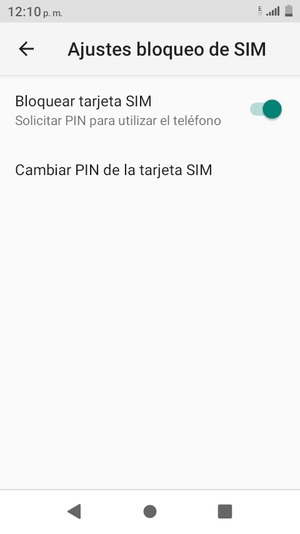 Seleccione Cambiar PIN de la tarjeta SIM