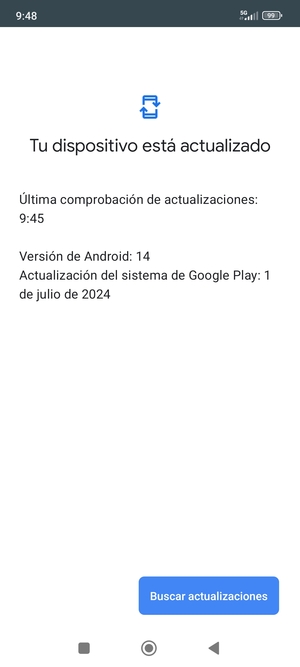 Si su teléfono está actualizado, verá la siguiente pantalla