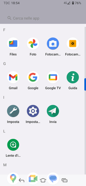 Scorri e seleziona Impostazioni