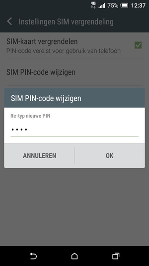 Bevestig uw nieuwe SIM PIN-code en selecteer OK