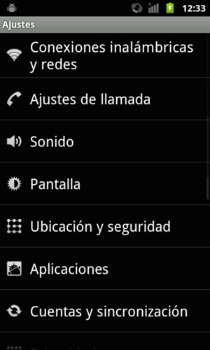 Vuelva al menú Ajustes y seleccione Pantalla