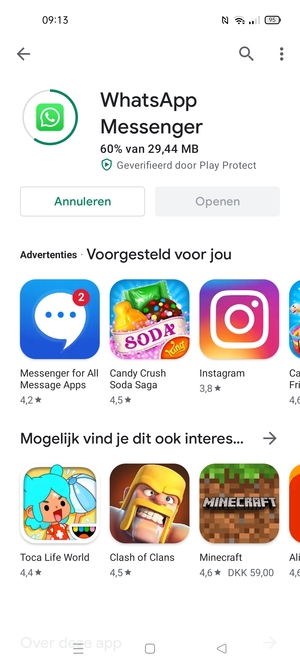 Wacht tot het installatieproces beëindigd is