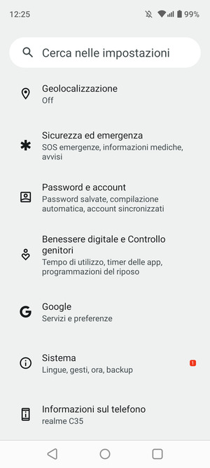 Scorri e seleziona Sistema