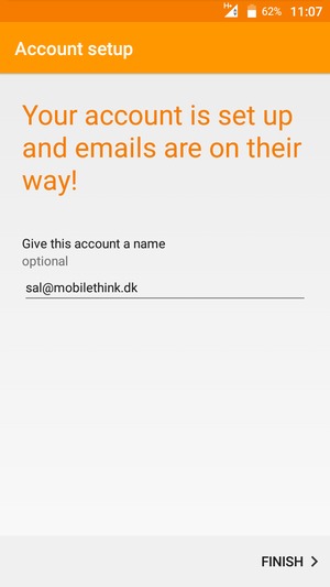Give your account a name and select FINISH