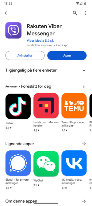 Velg Åpne