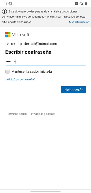 Introduzca su contraseña y seleccione Iniciar sesión