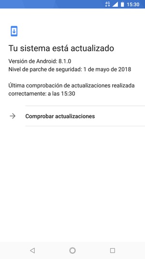 Si su teléfono está actualizado, verá la siguiente pantalla