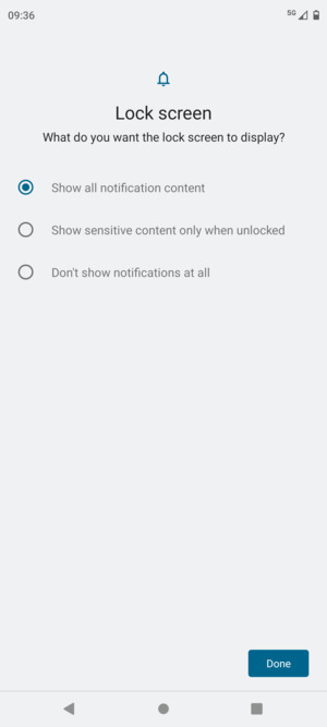 Select your preferred option and select Done