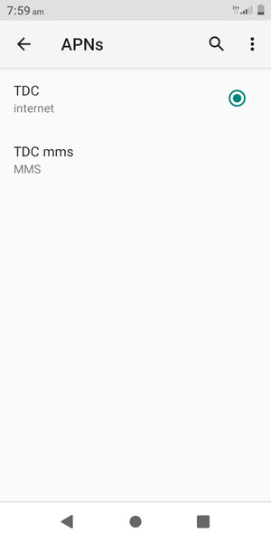 Select the Internet access point