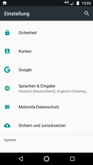 Scrollen Sie und wählen Sie Konten