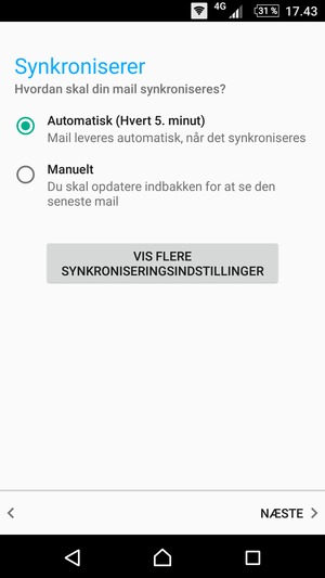 Vælg din foretrukne mulighed og vælg NÆSTE