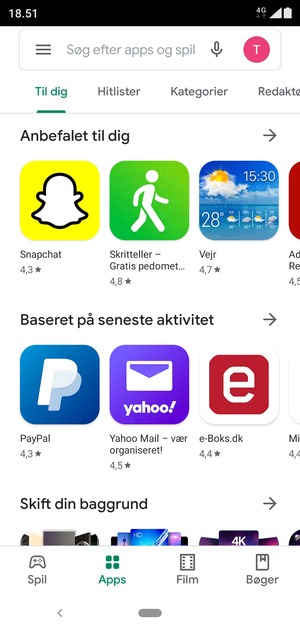 Vælg søgefeltet