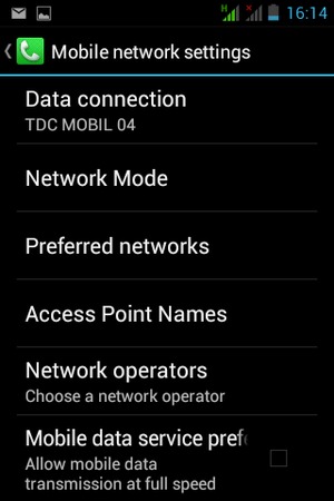 Select  Network Mode