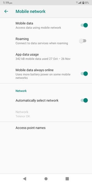 Select Access point names
