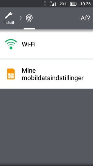 Vælg Wi-Fi